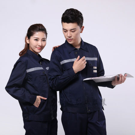 藏青拼米色劳动工作服AC090-CX